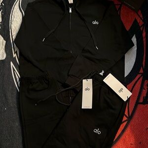 ALO Yoga Black Zip-Up Hoodie